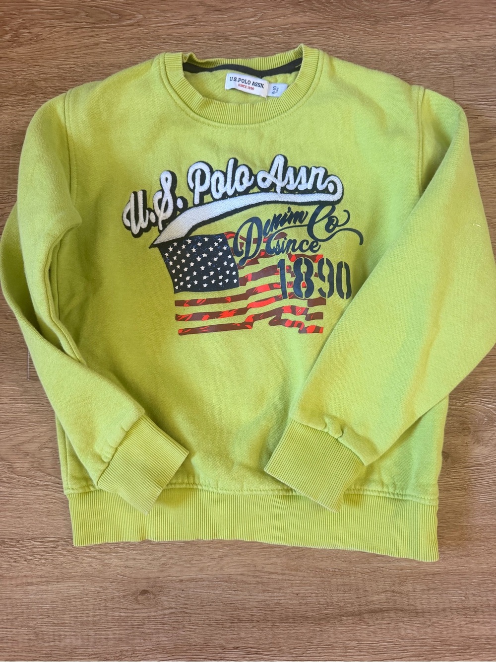 U.S. Polo Assn. Neon Lime Green Cotton Sweatshirt 0272